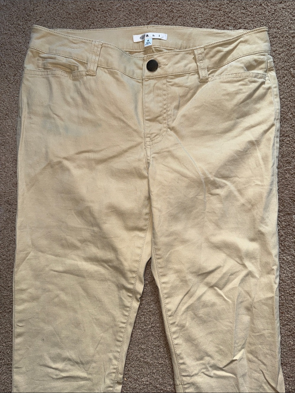 CAbi Straight-Leg Pants in Light Tan